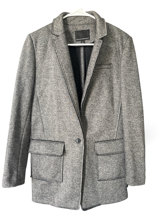 Banana Republic Jackets & Blazers - Banana Republic Women's Gray Wool Blend Blazer Coat Boyfriend Blazer Size 6